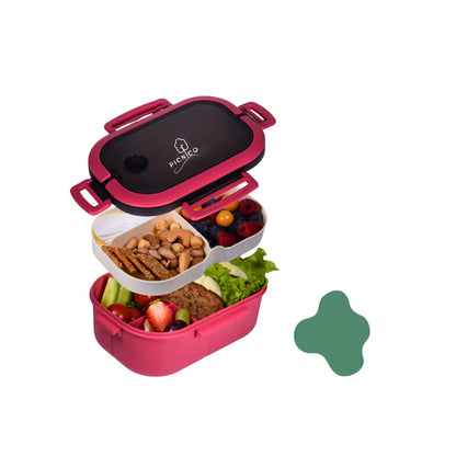 Picnico® Premium Lunchbox 1200 ml mit 2 Etagen & 6 Fächern (BPA-frei)
