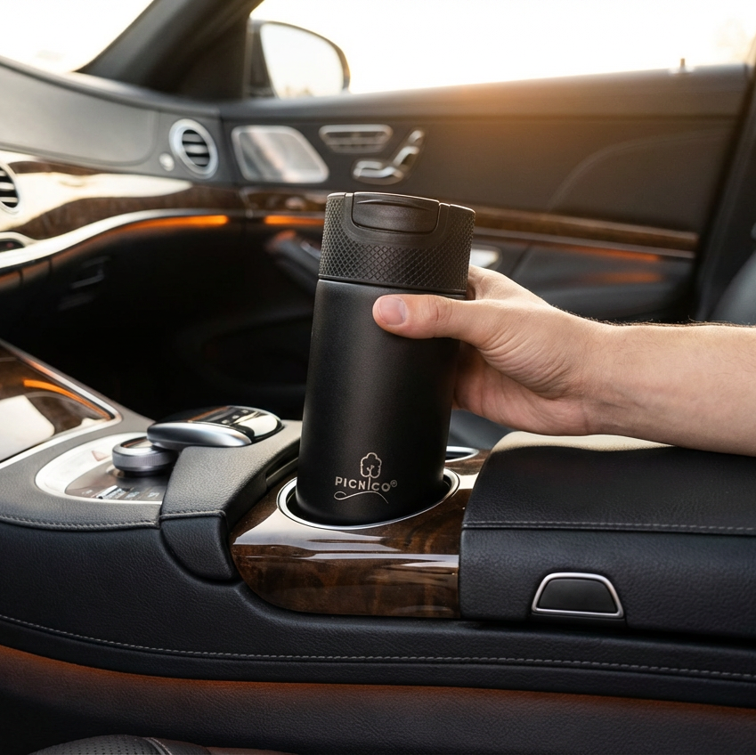 Picnico® Kaffeebecher to go 400 ml aus Edelstahl mit Drehverschluss