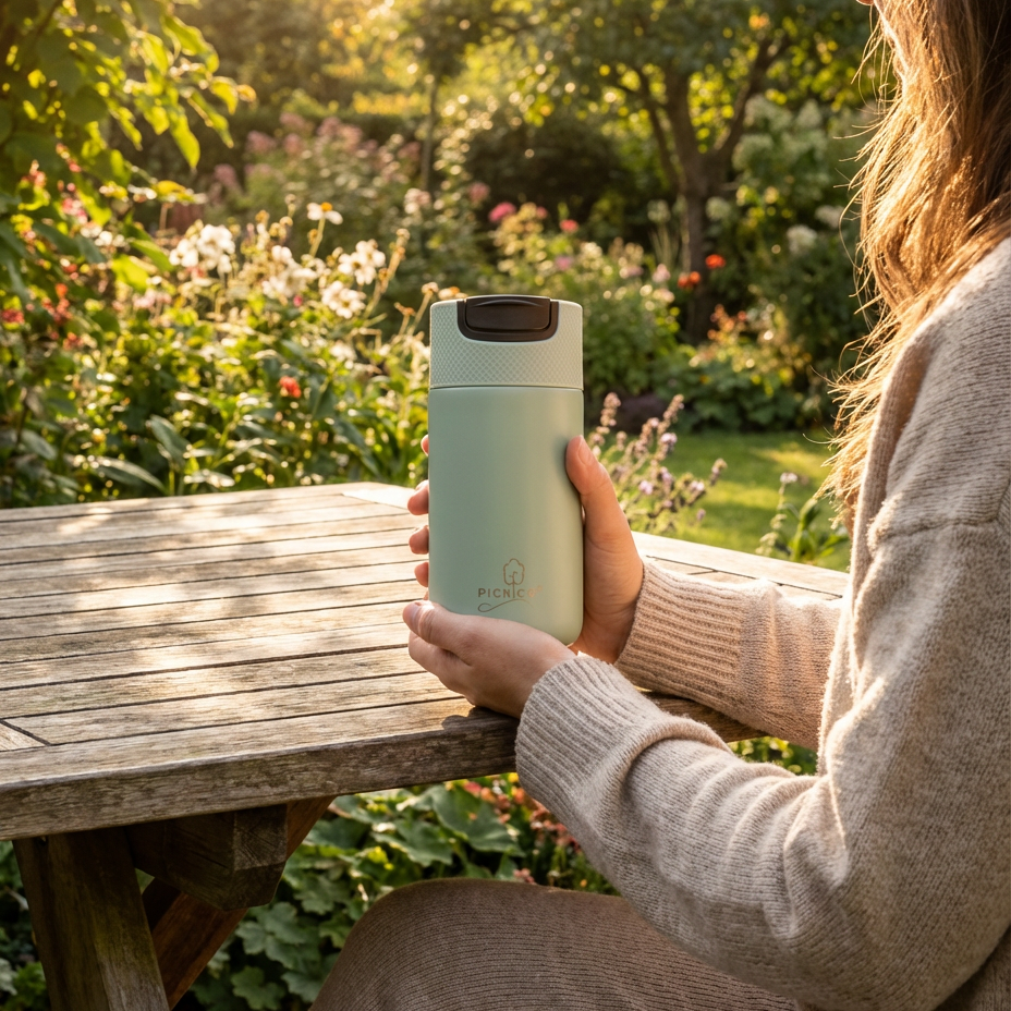 Picnico® Kaffeebecher to go 400 ml aus Edelstahl mit Drehverschluss