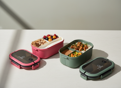 Picnico® Premium Lunchbox 1200 ml mit 2 Etagen & 6 Fächern (BPA-frei)