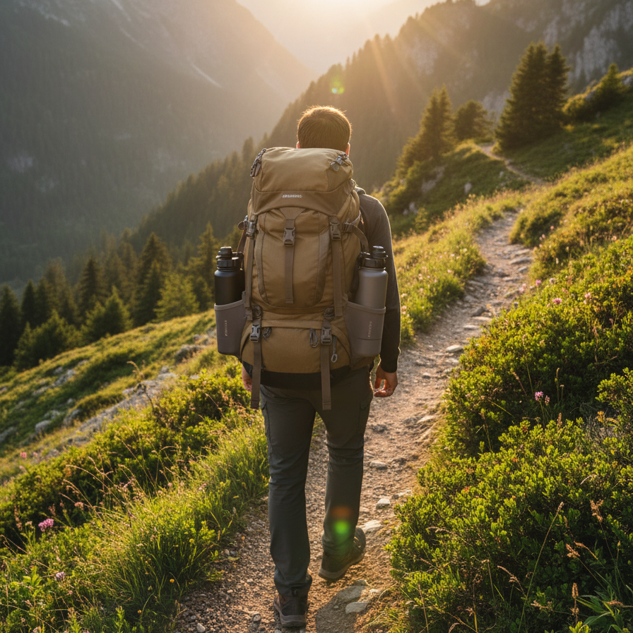 Picnico® Edelstahl Trinkflasche 1L mit Stauraum – auslaufsicher, BPA-frei & isoliert